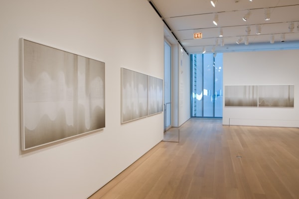 Uta Barth installation at AIC, to draw with light series