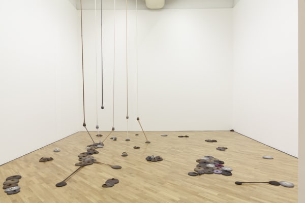 Neto sculpture, room installation with fabric
