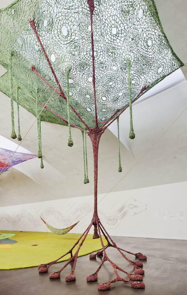 Ernesto Neto crochet tree sculpture