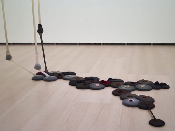fabric holding beads on floor