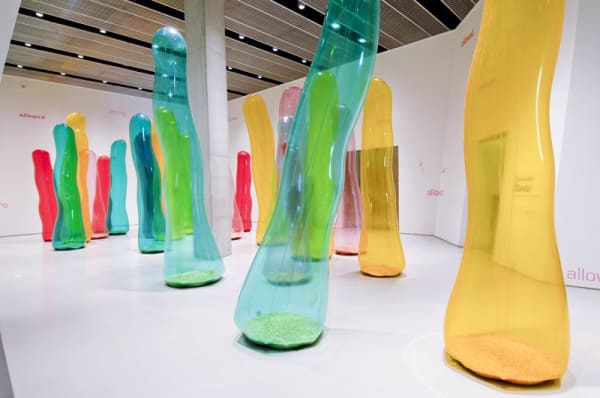Ernesto Neto wavy sculptures coming out of floor