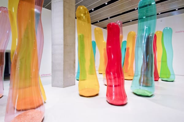 Ernesto Neto wavy sculptures coming out of floor