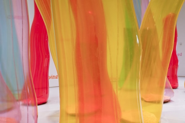 Ernesto Neto wavy sculptures coming out of floor
