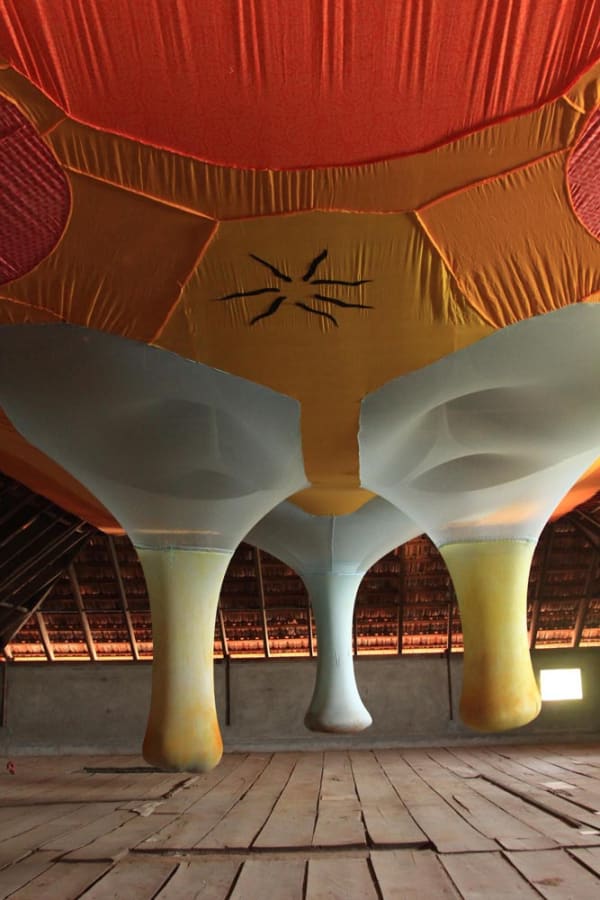 Ernesto Neto hanging fabric sculpture