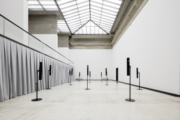 Installation view of Susan Philipsz speakers