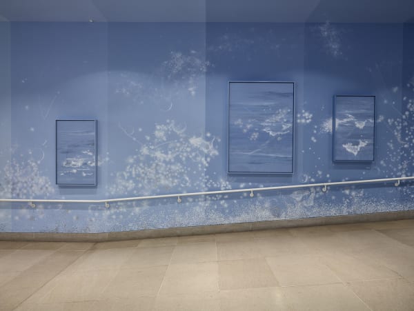 Sandra Cinto mural painting fading from dark blue to light blue