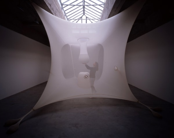 Ernesto Neto installation view of fabric transparent room
