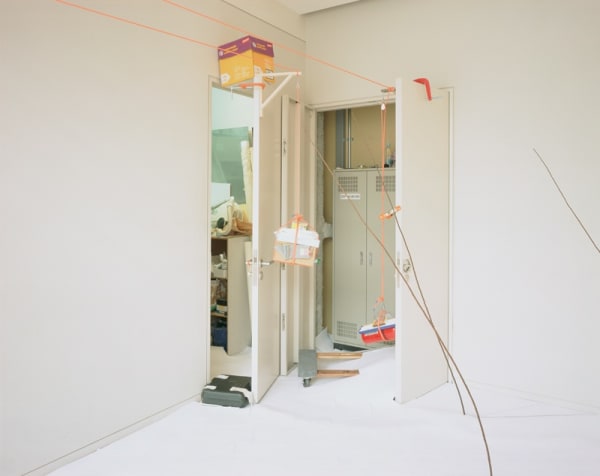 Image of an installation image at Hermes, Tokyo -- multi purpose objects creating a sculpture