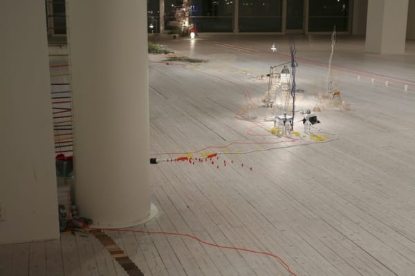 Detail image of a Sarah Sze sculptural installation