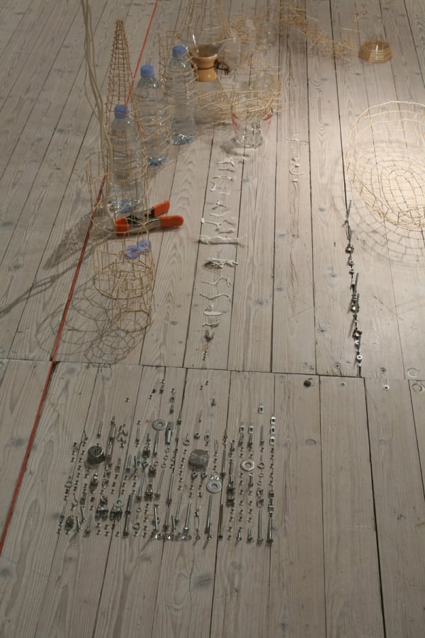 Detail image of a Sarah Sze sculptural installation