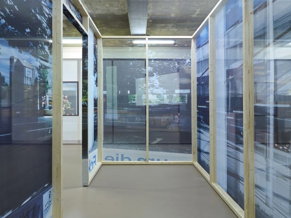 Image of installation image of Sabine Hornig structure with transparent panels