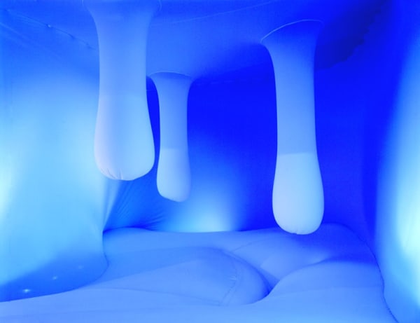 blue room with soft floor and hanging