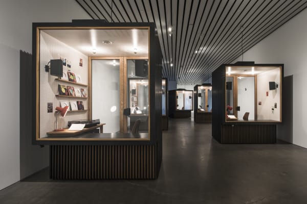 Image of Phil Collins installation of "record" booths