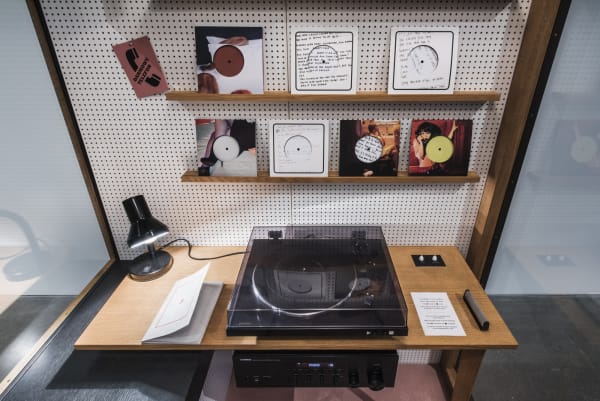 Image of Phil Collins installation of "record" booths