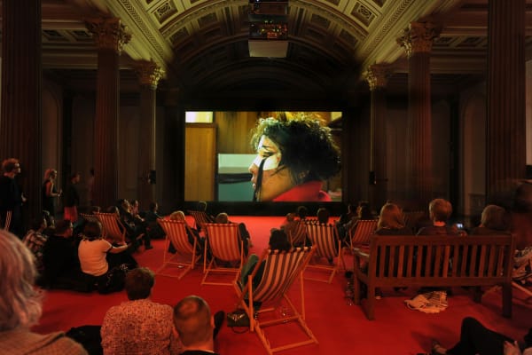 Image of installation of video at GOMA