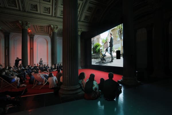 Image of installation of video at GOMA