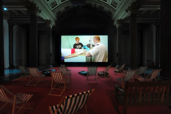 Image of installation of video at GOMA