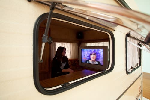 Image of installation view of Phil collins at Ludwig Museum