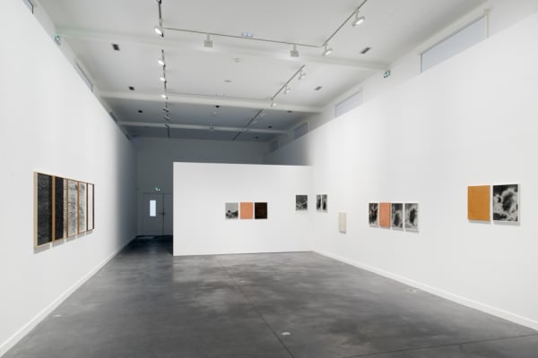 Image of Lisa Oppenheim photographs installation with smoke series