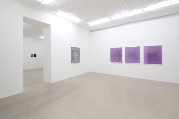 Installation image of Lisa Oppenheim projections