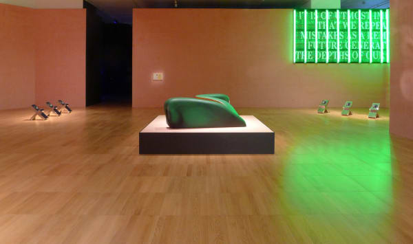 Image of an installation view of Slavs and Tatars at NYU Abu Dhabi - seating sculpture