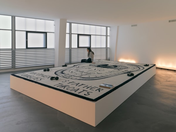 Image of installation view of Slavs and Tatars at Kunsthalle Zurich, carpet room installation