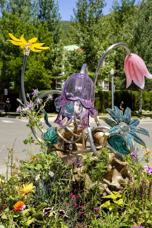 Akashi sculpture in front of Aspen Art Museum