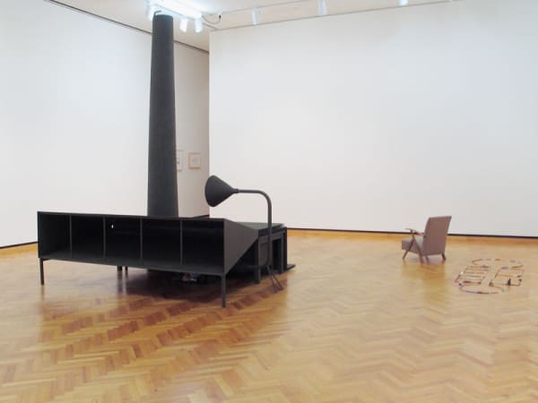image of Mark Manders sculptures, factory and chair