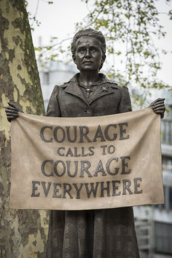 image of Gillian Wearing bronze statue of Millicent Fawcett
