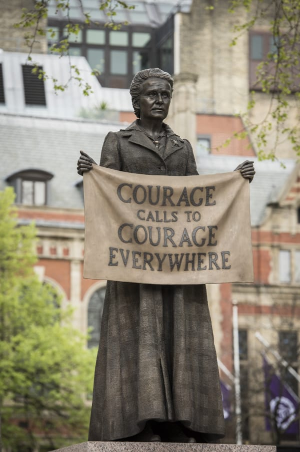 image of Gillian Wearing bronze statue of Millicent Fawcett