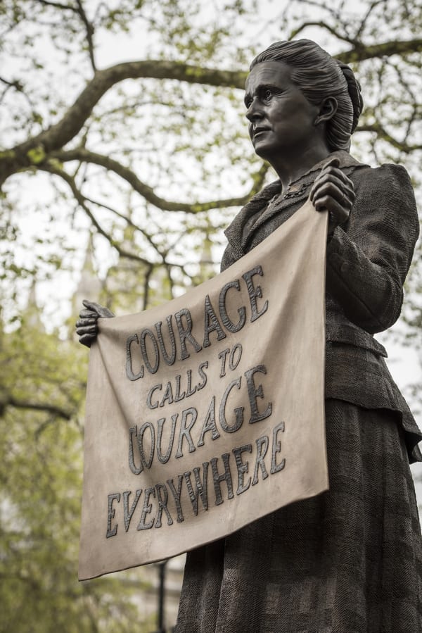 image of Gillian Wearing bronze statue of Millicent Fawcett