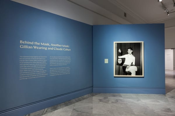 Installation view of Gillian Wearing at National Portrait Gallery, photograph as Claude Cahun