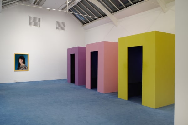 Installation view of Gillian Wearing at Whitechapel Gallery, London, video booths