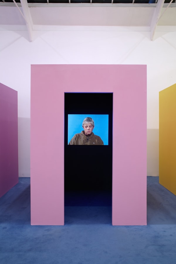 Installation view of Gillian Wearing at Whitechapel Gallery, London, video booths