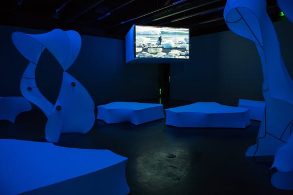 Image of Charles Long 'iceberg' sculptures and video