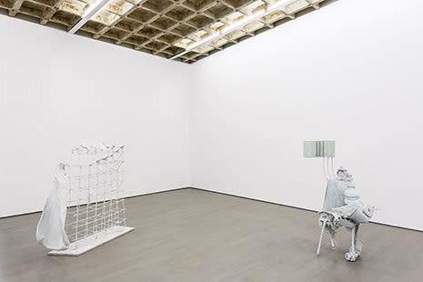 Installation view of Charles Long sculptures