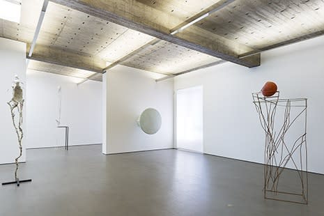 Installation view of Charles Long sculptures