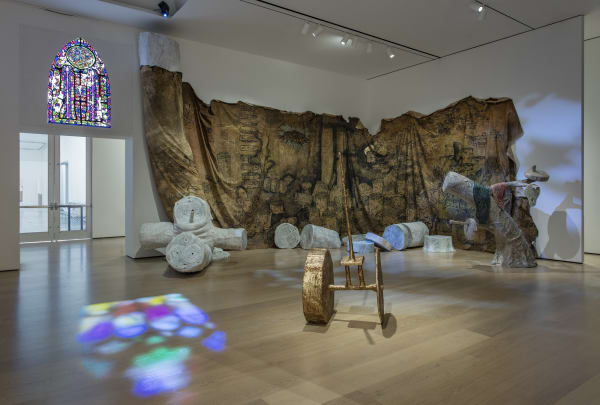 image Charles Long sculptural installation in darkened gallery space
