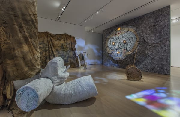 image Charles Long sculptural installation in darkened gallery space