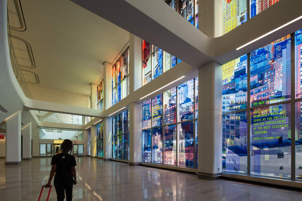 image of Sabine Hornig transparent window coverings at la guardia