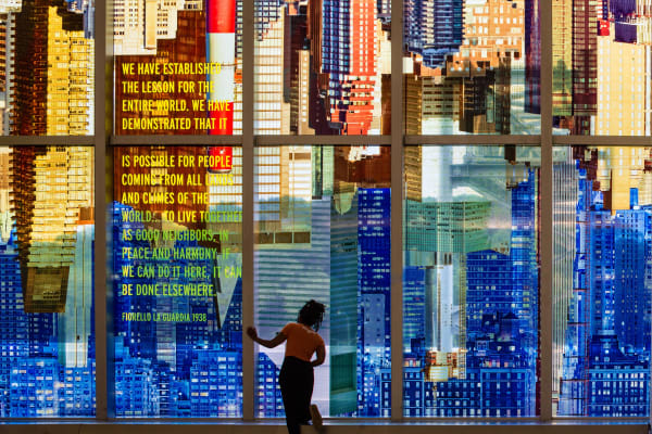 image of Sabine Hornig transparent window coverings at la guardia