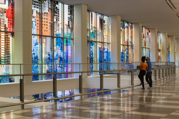 image of Sabine Hornig transparent window coverings at la guardia