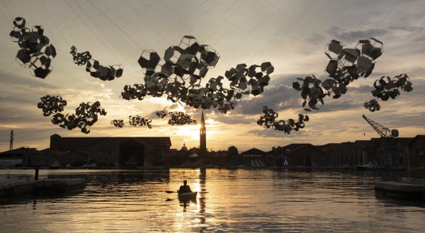 image of module clouds hanging over Venice waters