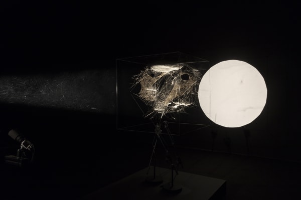 installation image of Saraceno exhibition at Palais de Tokyo