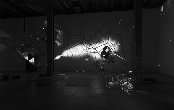 installation image of Saraceno exhibition at Palais de Tokyo