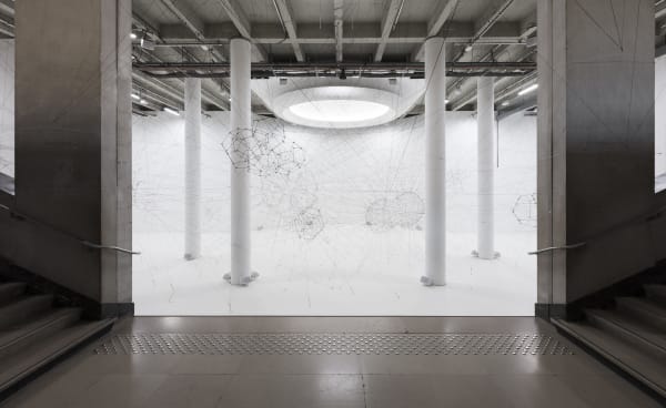installation image of Saraceno exhibition at Palais de Tokyo