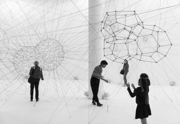 installation image of Saraceno exhibition at Palais de Tokyo