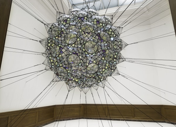 image of Saraceno biosphere sculptures connected to the room