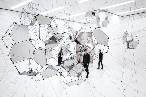 image of Saraceno cloud cities installation with mirrors