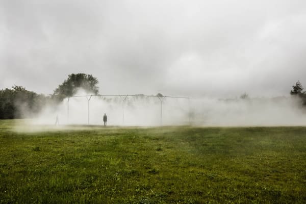 image of fog in a circle outside